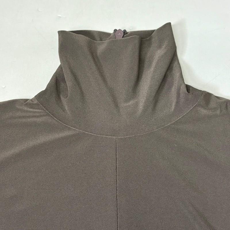 NORMA KAMALI Slim Fit Turtleneck Catsuit W/ Footsie Women's Sz S/36 Chocolate