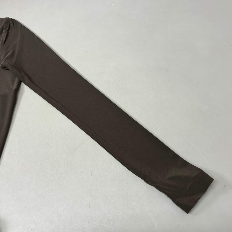 NORMA KAMALI Slim Fit Turtleneck Catsuit W/ Footsie Women's Sz S/36 Chocolate