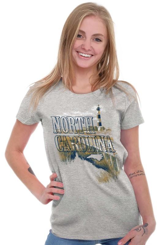 North Carolina Lighthouse Cape Lookout Beach Womens Top Junior Graphic Tee