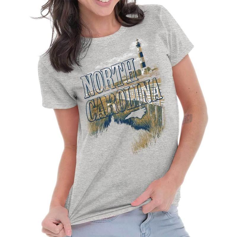 North Carolina Lighthouse Cape Lookout Beach Womens Top Junior Graphic Tee