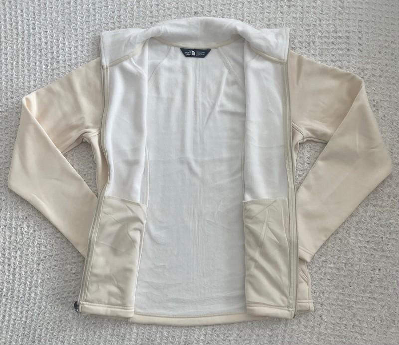 North Face $99 Women Agave Fleece Jacket Full Zip Warm - Vintage White /Creme-L