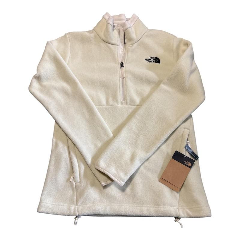 North Face Pullover Womens Medium White Fleece Quarter Zip Lightweight Outdoor
