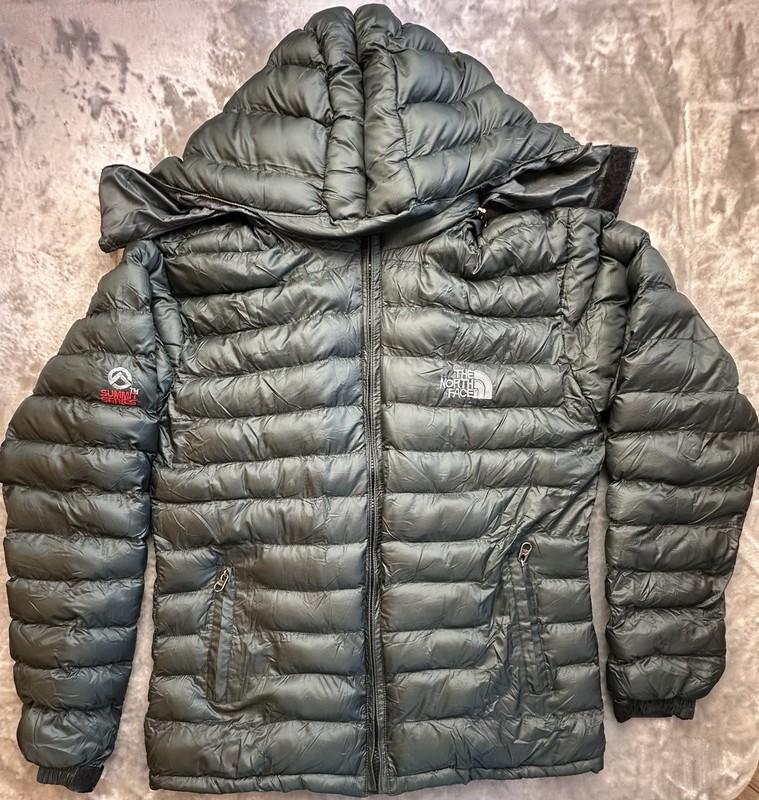 North Face Summit Series 900 Goose Down Fill Sz Medium Gore Dry Loft Green Hood
