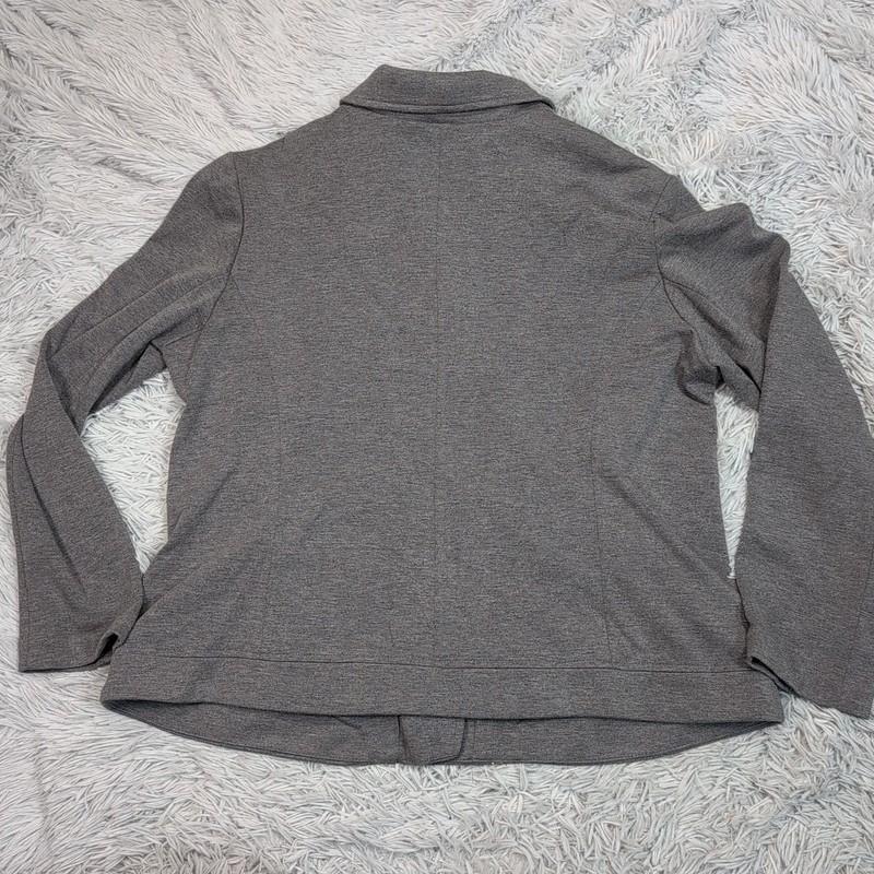 Notations Jacket Womens XL Gray Asymmetrical Zip Up Pockets Preppy Casual Comfy