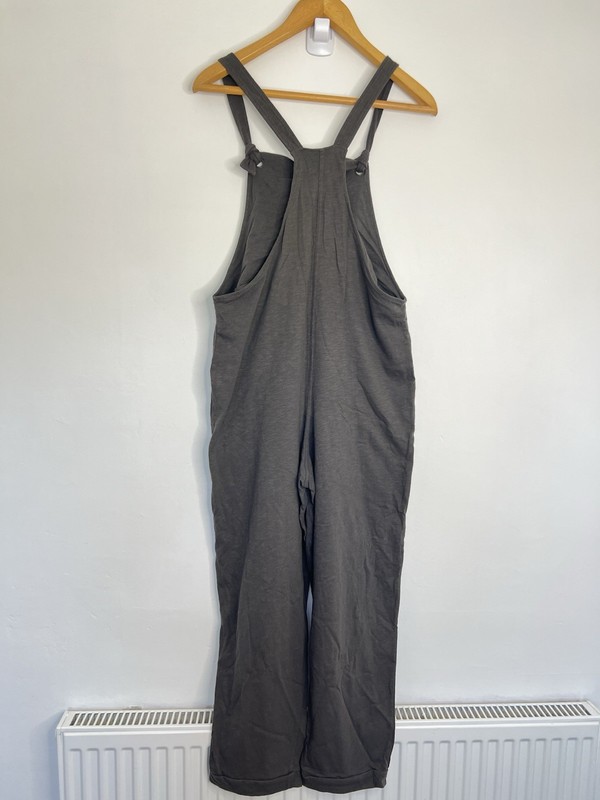 NRBY Jumpsuit Size Medium Brown Khaki Sleeveless Wide Leg Jersey