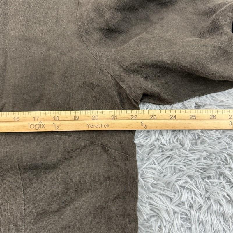 Nuthatch Dress Women's XL Brown 100% Linen Button Up Lagenlook Minimal