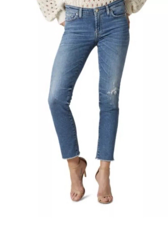 NWOT 7 FOR ALL MANKIND Light Blue Pyper Classic Slim Jeans Size 29 Waist £220
