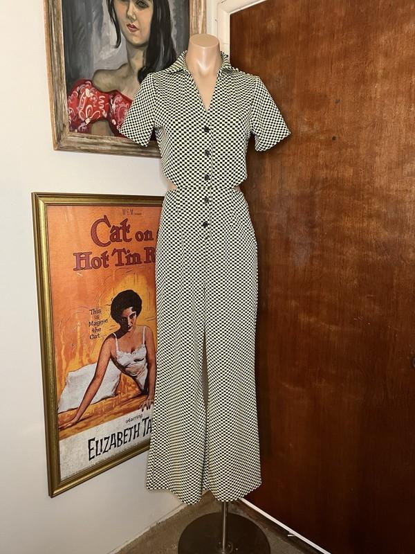 NWOT ASOS DESIGN Jersey Jacquard Collar SKA PUNK Jumpsuit In Checkerboard 8