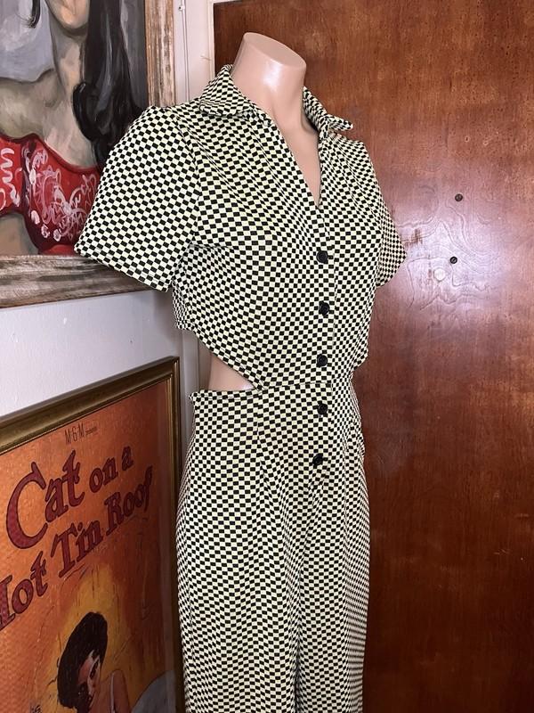 NWOT ASOS DESIGN Jersey Jacquard Collar SKA PUNK Jumpsuit In Checkerboard 8