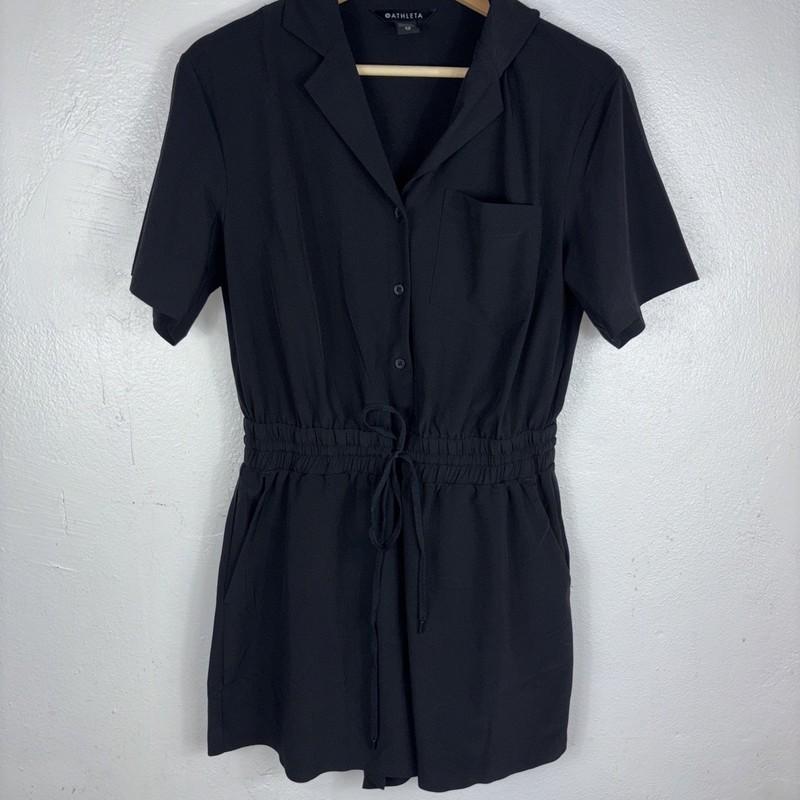 NWOT ATHLETA Avenue Button Up Romper Women's Size XS Black