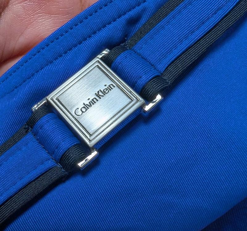 NWOT Calvin Klein Size M Blue Bikini Bottom Belt Logo Swimwear Designer