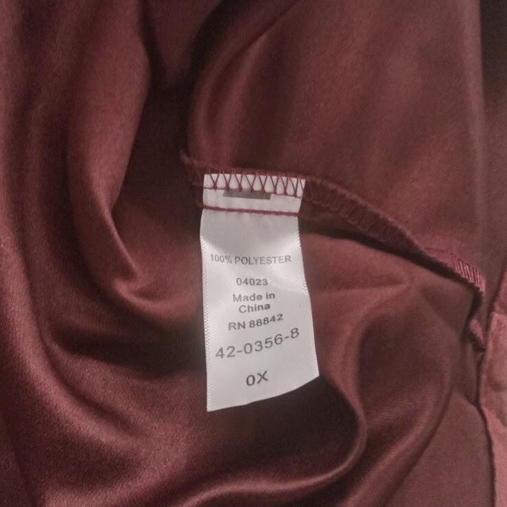 NWOT Catherines Wine Long Sleeve Button Up Polyester Top Size 0X