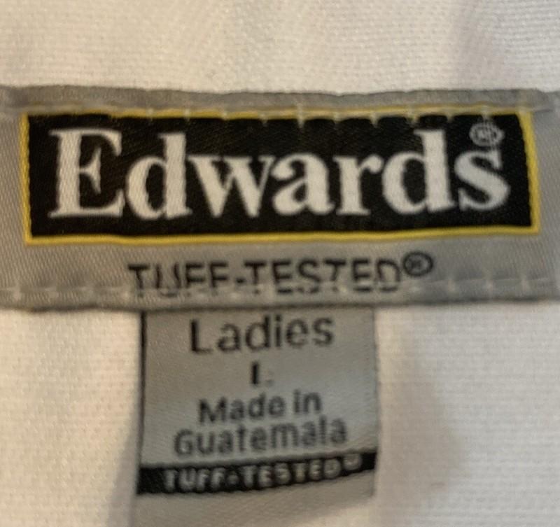NWOT Edwards Ladies Size L White Double Breasted Chefs Jacket New With Out Tag