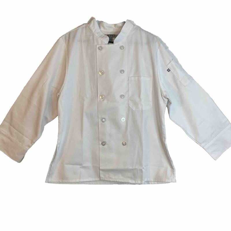 NWOT Edwards Ladies Size L White Double Breasted Chefs Jacket New With Out Tag