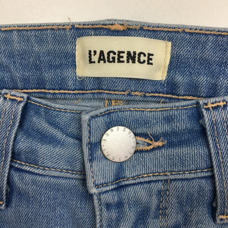 NWOT L'AGENCE Womens Sz 26 Light Wash MARGOT 5 Pocket Logo Hardware Jeans