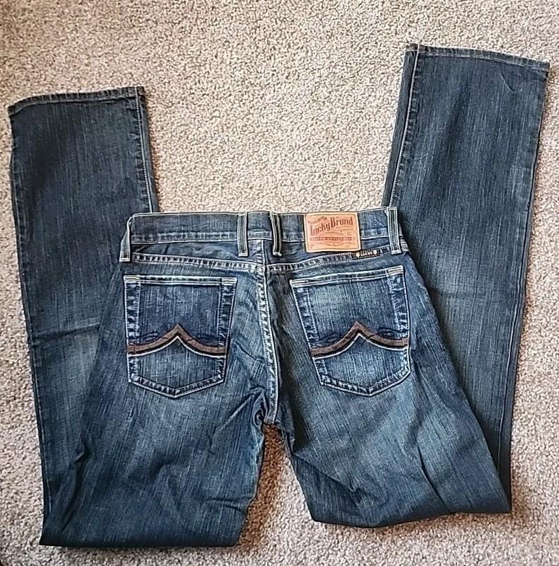 NWOT Lucky Brand Women's Straight Leg Jeans Low Rise Sz 27 Dark Wash