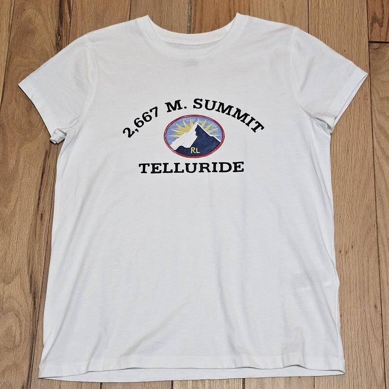 NWOT Polo Ralph Lauren Women's White Limited Edition Telluride Summit Ski Tee