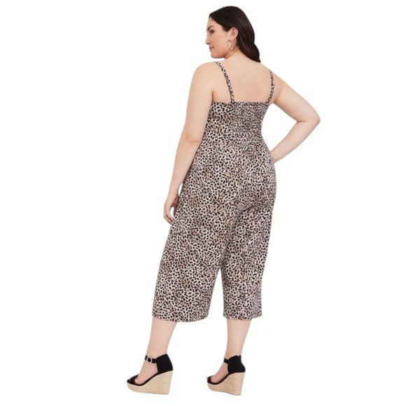NWOT Torrid Challis Cullote Leopard Animal Print Jumpsuit Chic Summer 3X