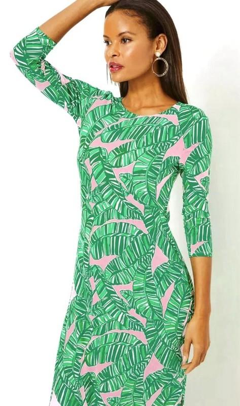 NWT $228 Lilly Pulitzer Morgann Maxi XL Let’s Go Bananas Conch Shell Pink + BAG