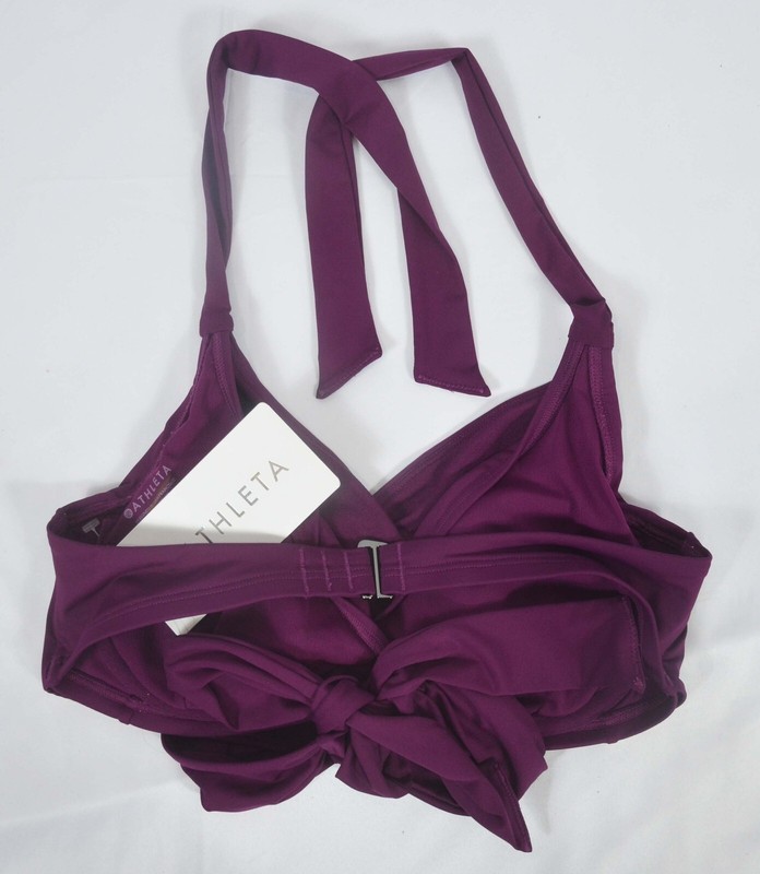 NWT $69 Athleta Size 36B/C 36 B/C Velvet Plum Bra Cup Halter Bikini Top #383978