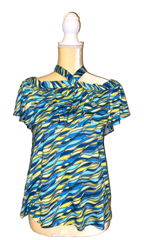 NWT $88 Michael Kors Womens Bright Limea Basics Cold Shoulder Top Size S M New