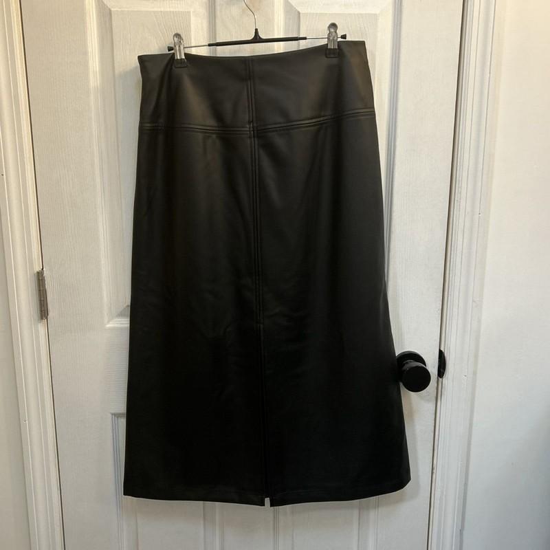 NWT A New Day Faux Leather Midi Skirt Black Women’s Size 8