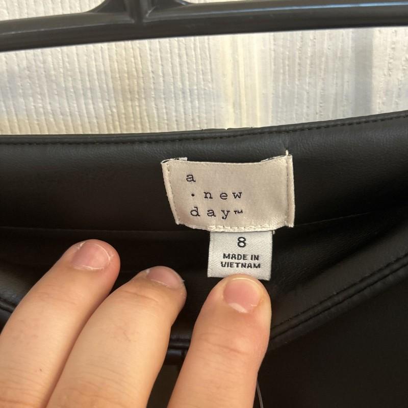 NWT A New Day Faux Leather Midi Skirt Black Women’s Size 8