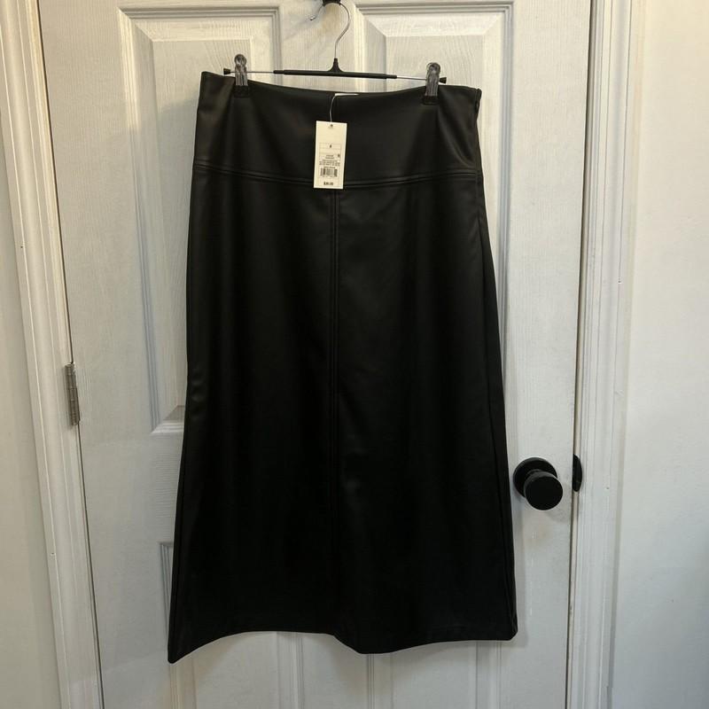 NWT A New Day Faux Leather Midi Skirt Black Women’s Size 8