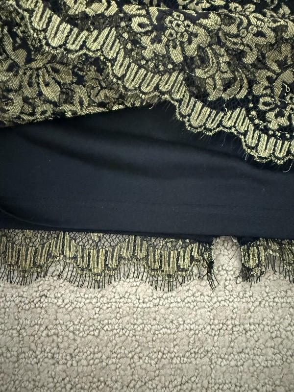 NWT Adrianna Papell Sleeveless Metallic Lace Black Dress Lined Size 2