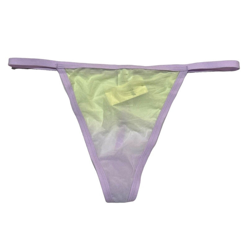 NWT AERIE Thong Sz M-L-XL Purple Green Mesh