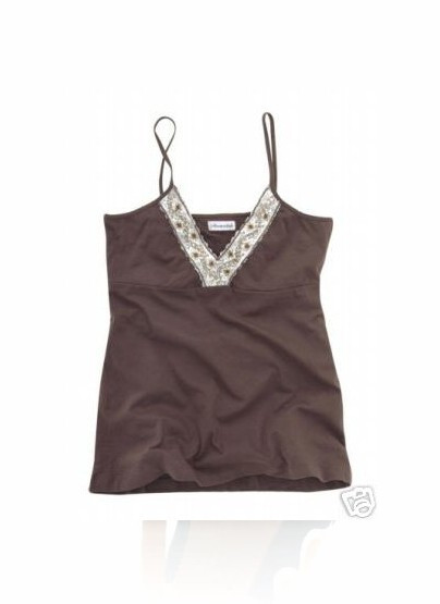 NWT Aeropostale Premium Beaded Cami Tank Top Georgous Neckline Shelf Bra