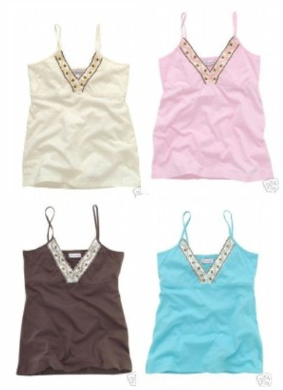 NWT Aeropostale Premium Beaded Cami Tank Top Georgous neckline shelf bra