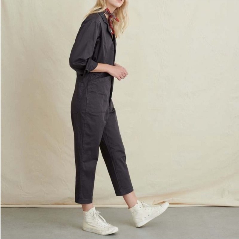 NWT Alex Mill Standard Jumpsuit Iron Grey Cotton Twill Womens Size L