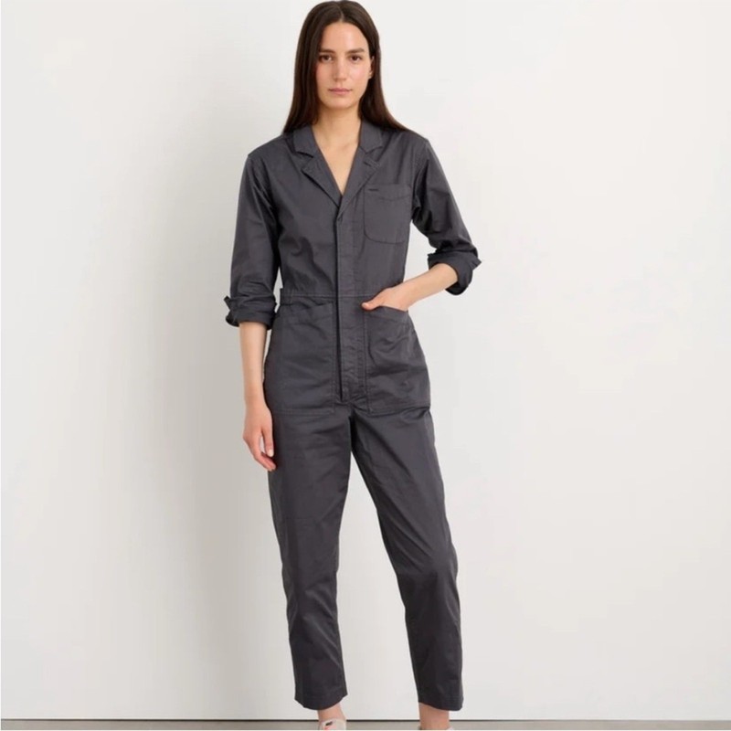 NWT Alex Mill Standard Jumpsuit Iron Grey Cotton Twill Womens Size L
