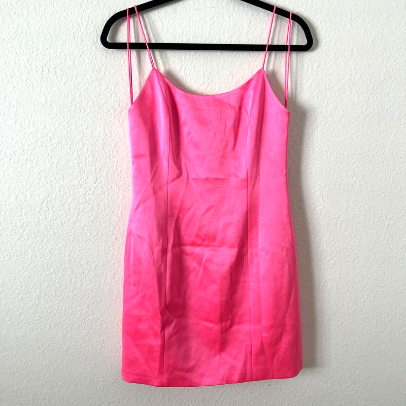 NWT Alice + Olivia Size 6 Nelle Mini Dress in Neon Pink Barbiecore Cocktail Hoco