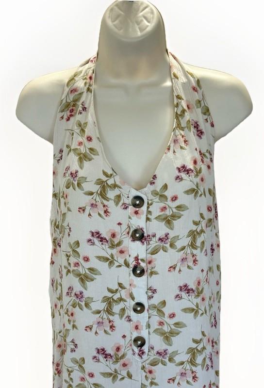 NWT American Eagle Outfitters Floral Halter Smock Back Lined Shorts Romper XXL