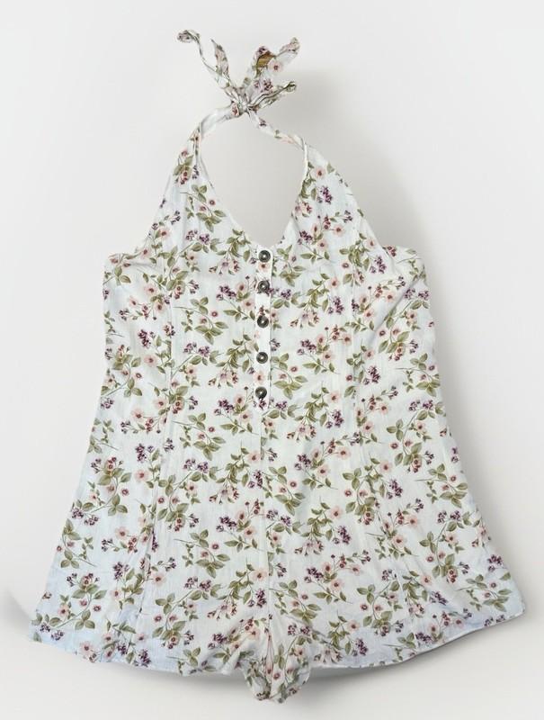 NWT American Eagle Outfitters Floral Halter Smock Back Lined Shorts Romper XXL