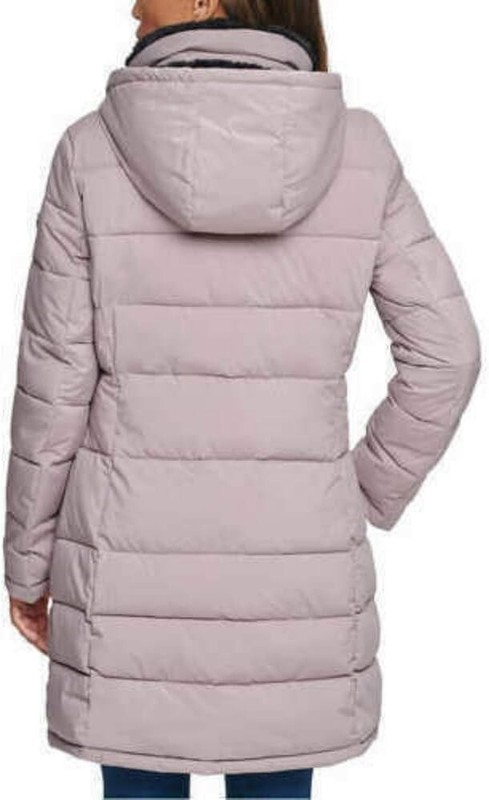*NWT* Andrew Marc Ladies Long Stretch Lined Hood Parka (Fig MEDIUM)