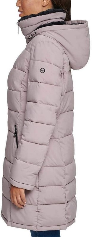 *NWT* Andrew Marc Ladies Long Stretch Lined Hood Parka (Fig MEDIUM)