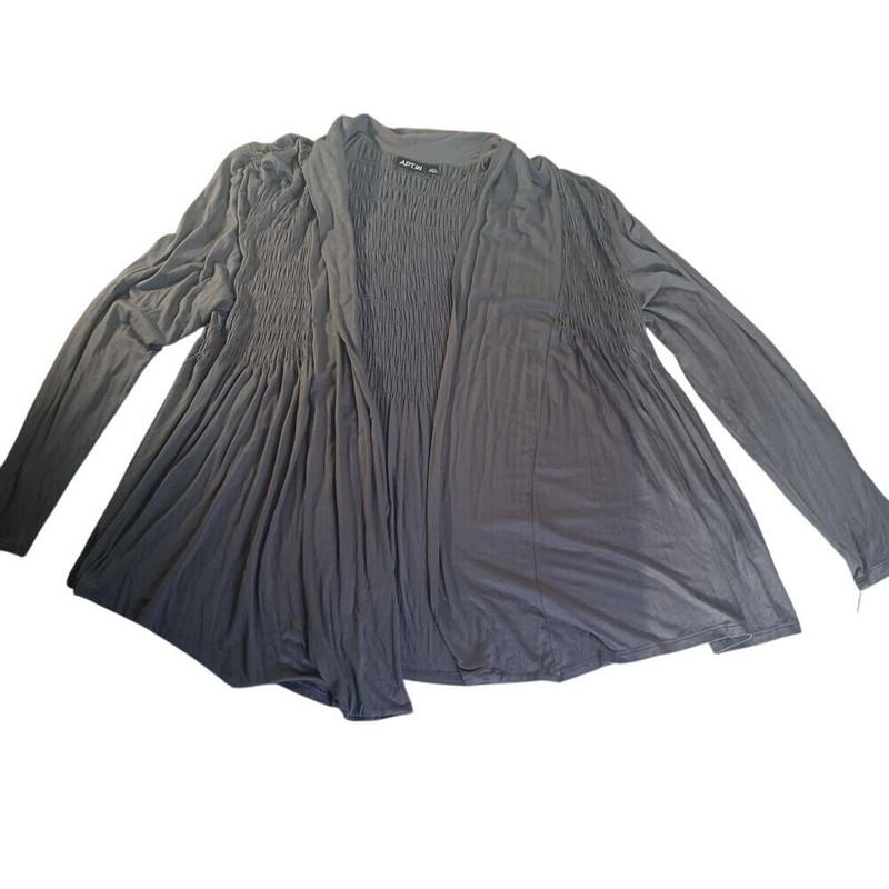 NWT APT.9 Petite L Smocked Open Front Cardigan Lightweight Coverup Layering Top