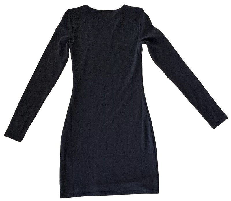 NWT ARITZIA BABATON CONTOUR CREW LONG SLEEVE MINI DRESS XS Navy Blue Crewneck
