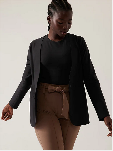 NWT Athleta Avenue Blazer Jacket Avenues Black SIZE 20 2X Plus Euroluxe #982816