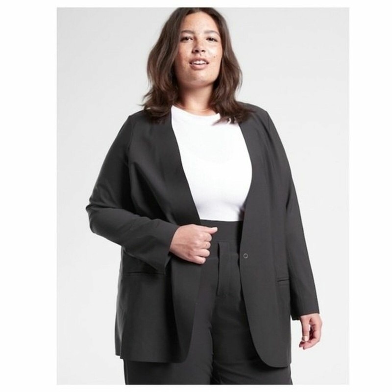 NWT Athleta Avenue Blazer Jacket Avenues Black SIZE 20 2X Plus Euroluxe #982816