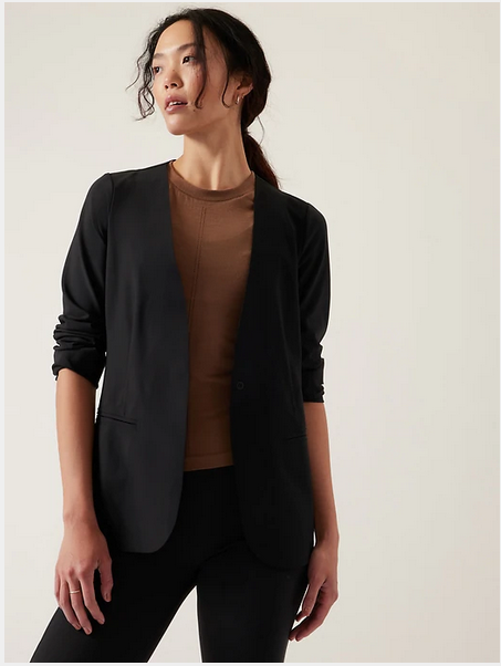 NWT Athleta Avenue Blazer Jacket Avenues Black SIZE 20 2X Plus Euroluxe #982816