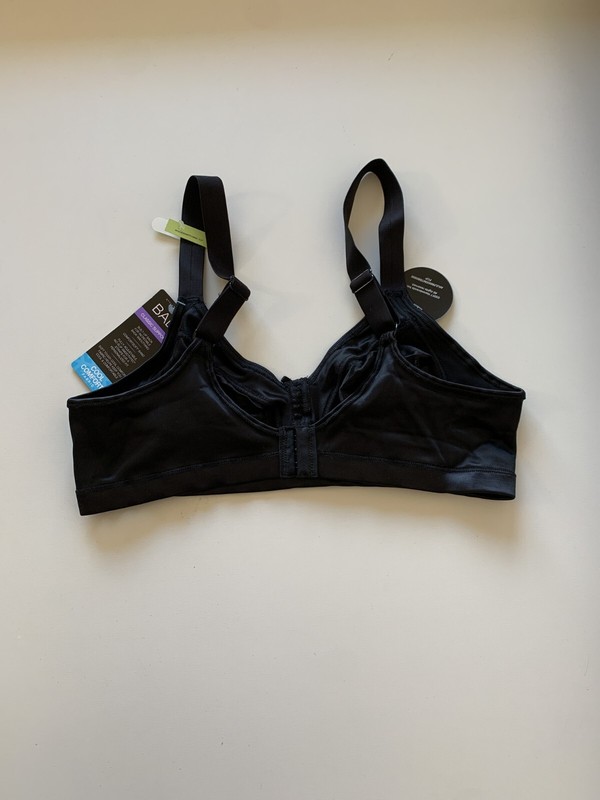 NWT Bali Sz 36B Double Support Back Smoothing Wireless Bra DF0044 Black