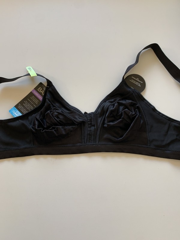 NWT Bali Sz 36B Double Support Back Smoothing Wireless Bra DF0044 Black