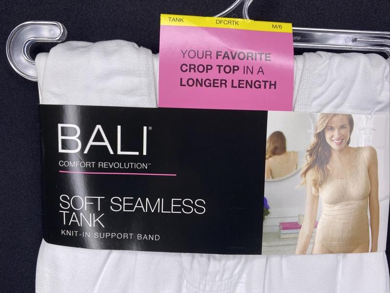 NWT BALI WHITE COMFORT REVOLUTION SOFT SEAMLESS TANK KNIT SUPPORT BAND SZ M 378A