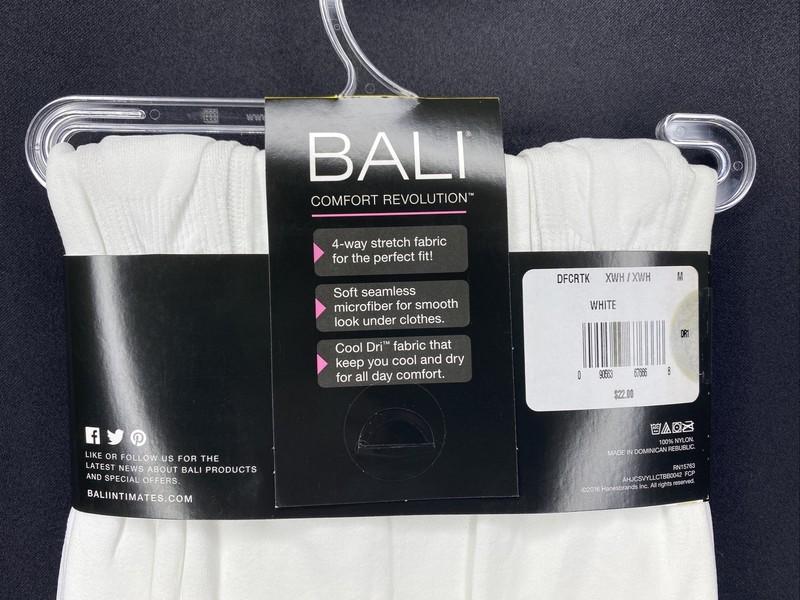 NWT BALI WHITE COMFORT REVOLUTION SOFT SEAMLESS TANK KNIT SUPPORT BAND SZ M 378A
