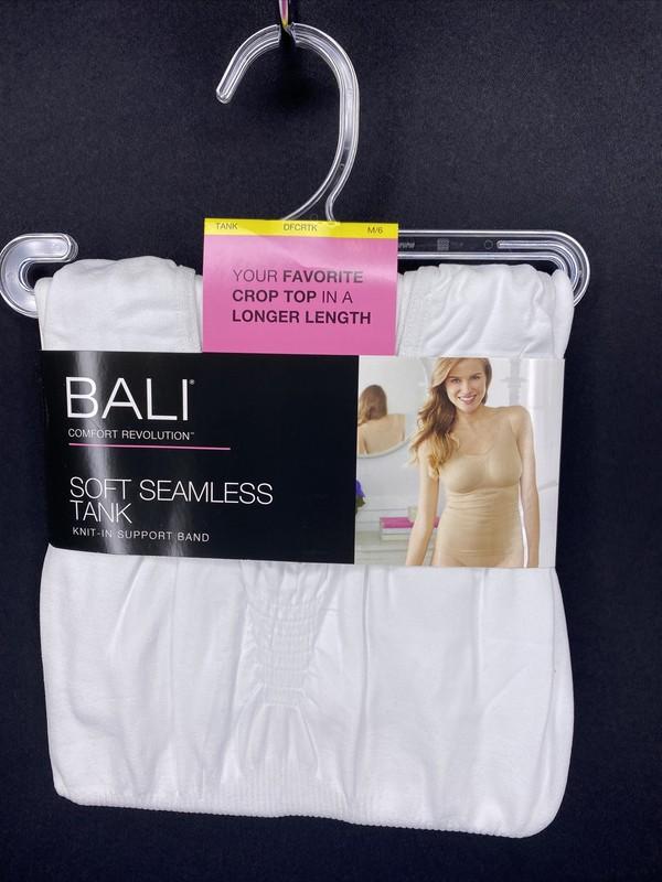 NWT BALI WHITE COMFORT REVOLUTION SOFT SEAMLESS TANK KNIT SUPPORT BAND SZ M 378A