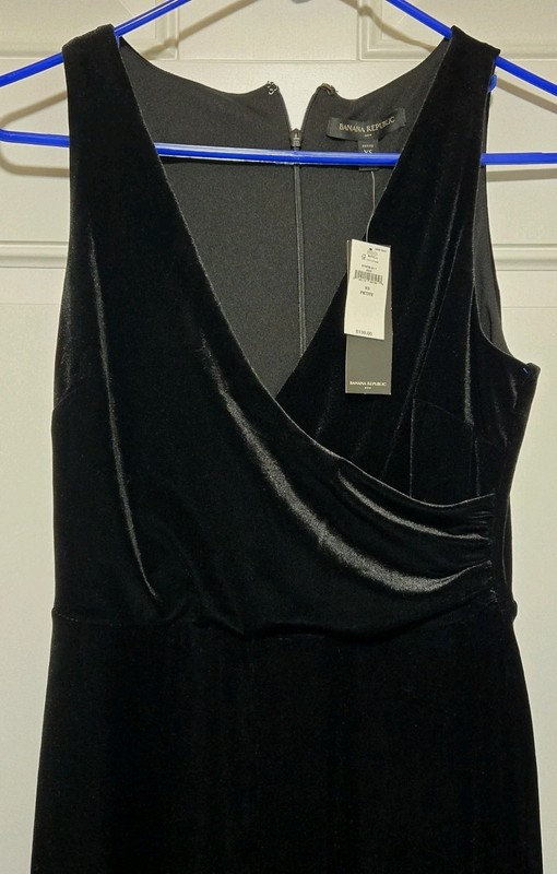 NWT Banana Republic $130 Women's VELVET JUMPSUIT Black Sz XS Petite